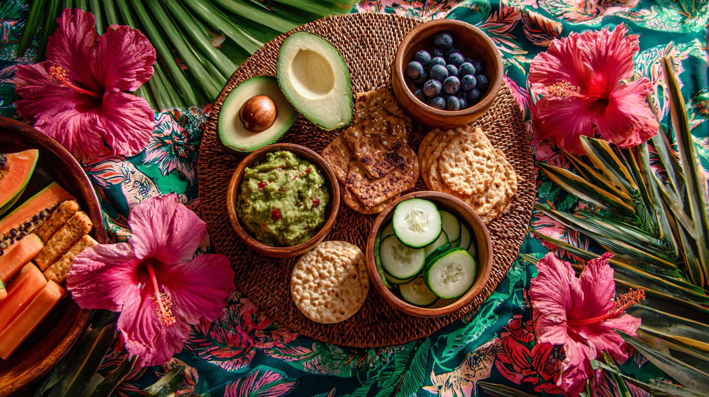 Toddler eating healthy snacks at structured intervals with various colorful fruits and vegetables