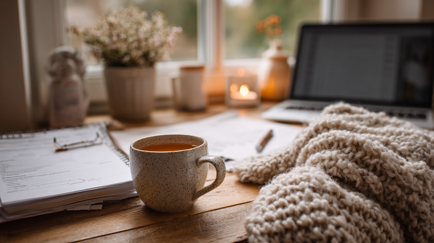 Parent reviewing feeding therapy insurance documents and making progress notes