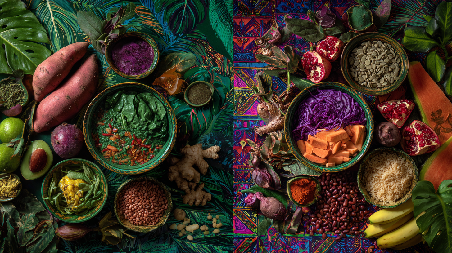 Side by side comparison of expensive superfoods and affordable nutrient-dense alternatives showing identical nutritional benefits