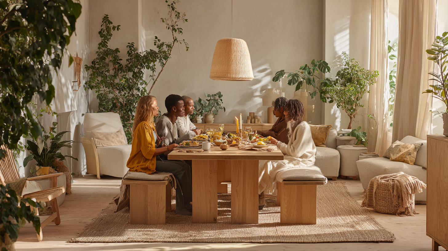 Family gathering around dinner table showing diverse body types and celebrating healthy relationships with food in a supportive environment