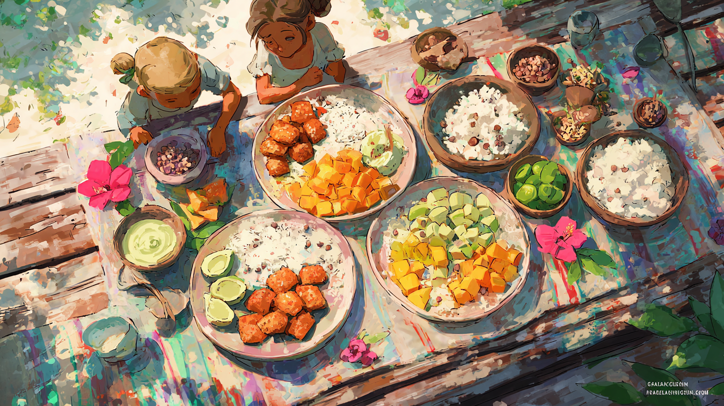 Variety of healthy fats including avocado, nuts, seeds, and fish for children's nutrition