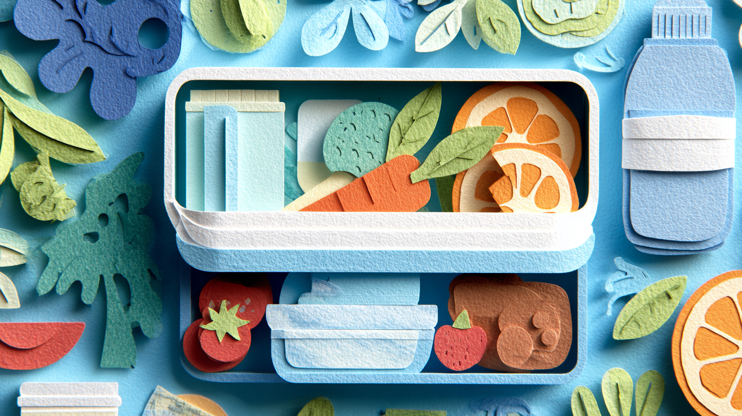 Parent packing healthy school lunch with insulated lunchbox and ice packs for food safety