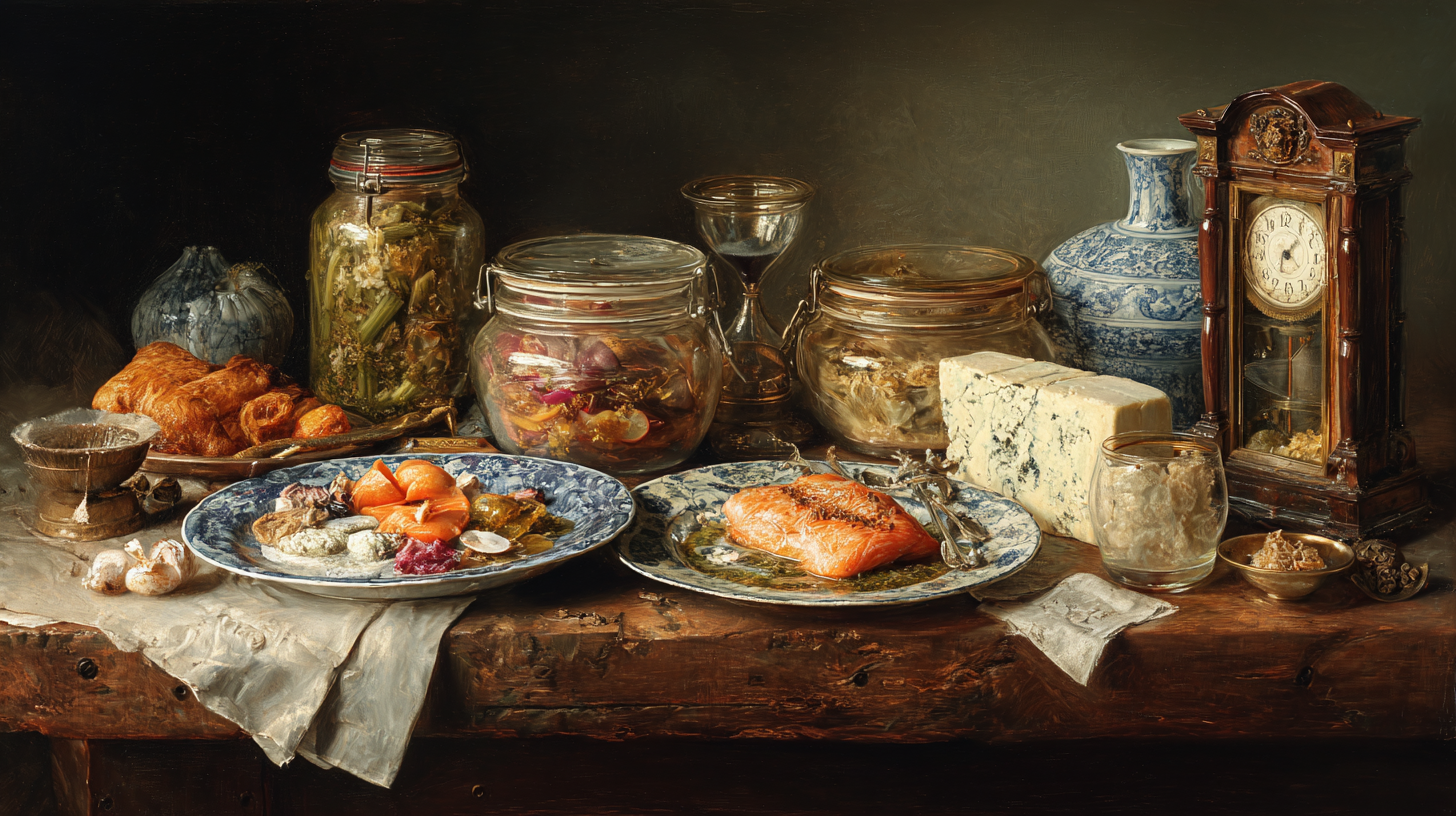 Close-up comparison of fresh versus spoiled food showing visual signs of contamination