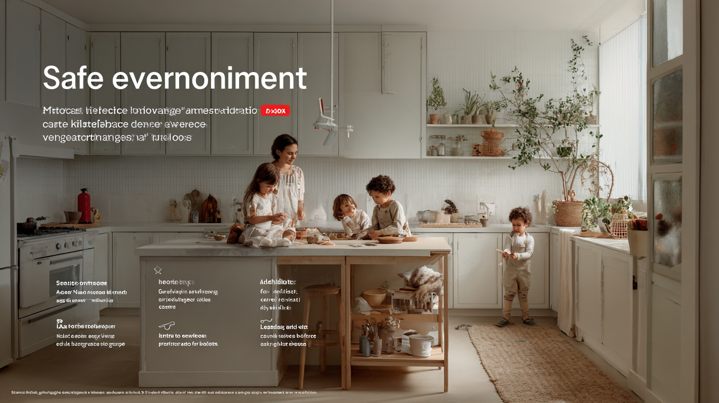 Safe kitchen environment showing proper supervision levels and hazard-free workspace for children