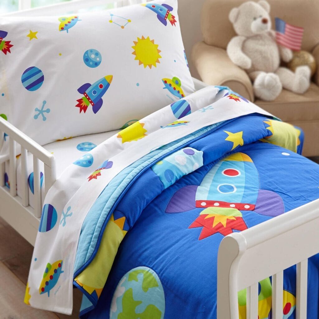 toddler bed with rocket ship sheets 1024x1024 1