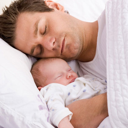 Dad and Baby Sleeping