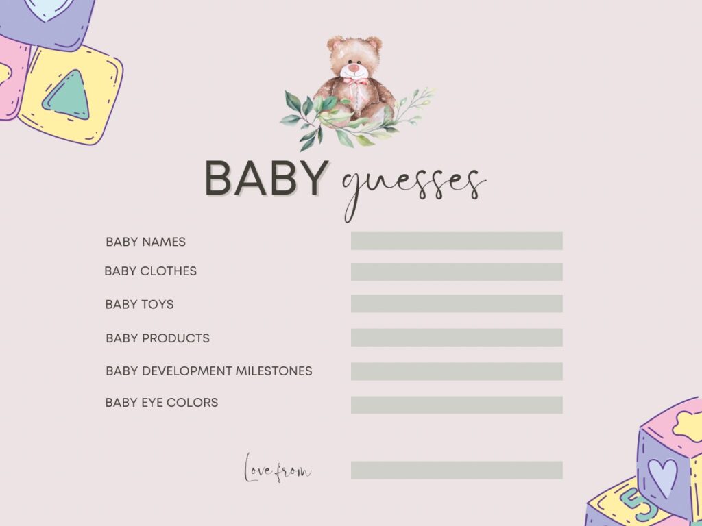 Simple baby shower games 3