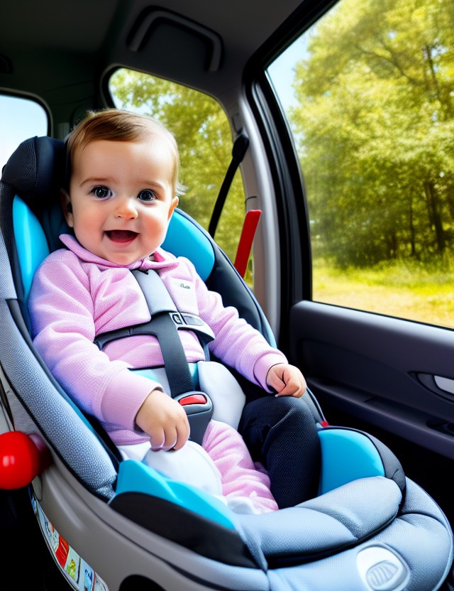 RPG 40 A photo of a baby sitting in a car seat playing with a set 0