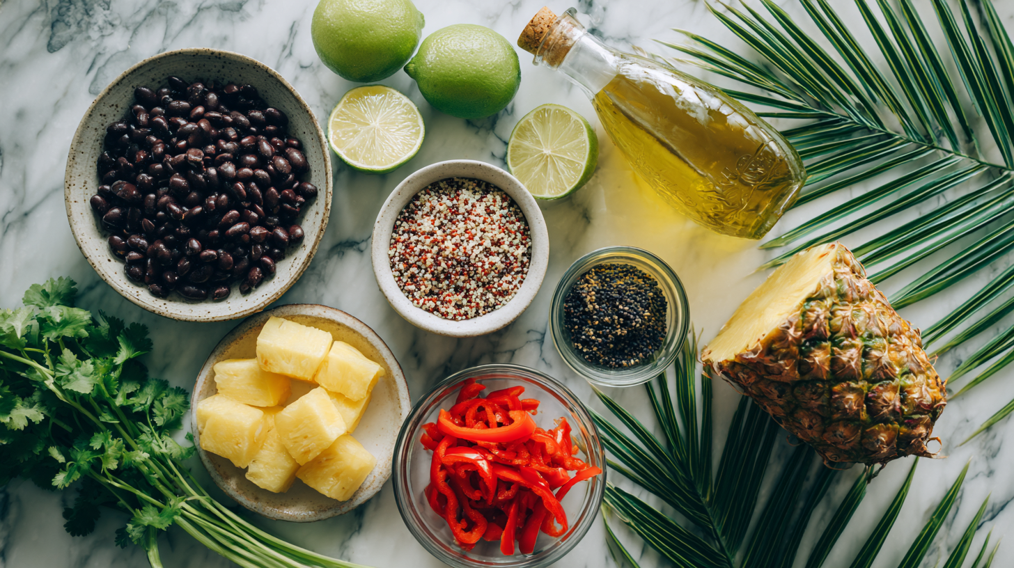 Beautiful flat lay arrangement of fresh ingredients