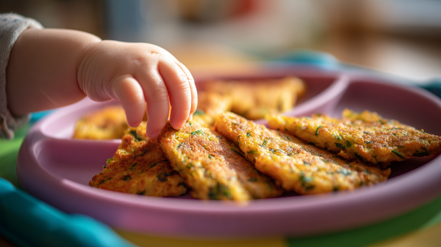 Baby-led weaning with savory pancakes