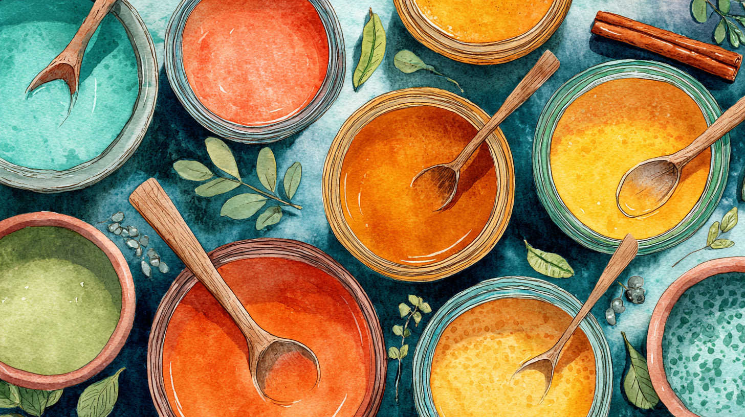Close-up of colorful Caribbean-inspired baby purees highlighting natural sweetness