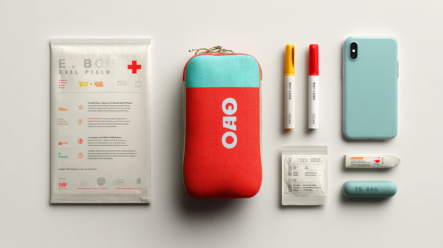 Emergency action plan and medical supplies organized in allergy emergency kit
