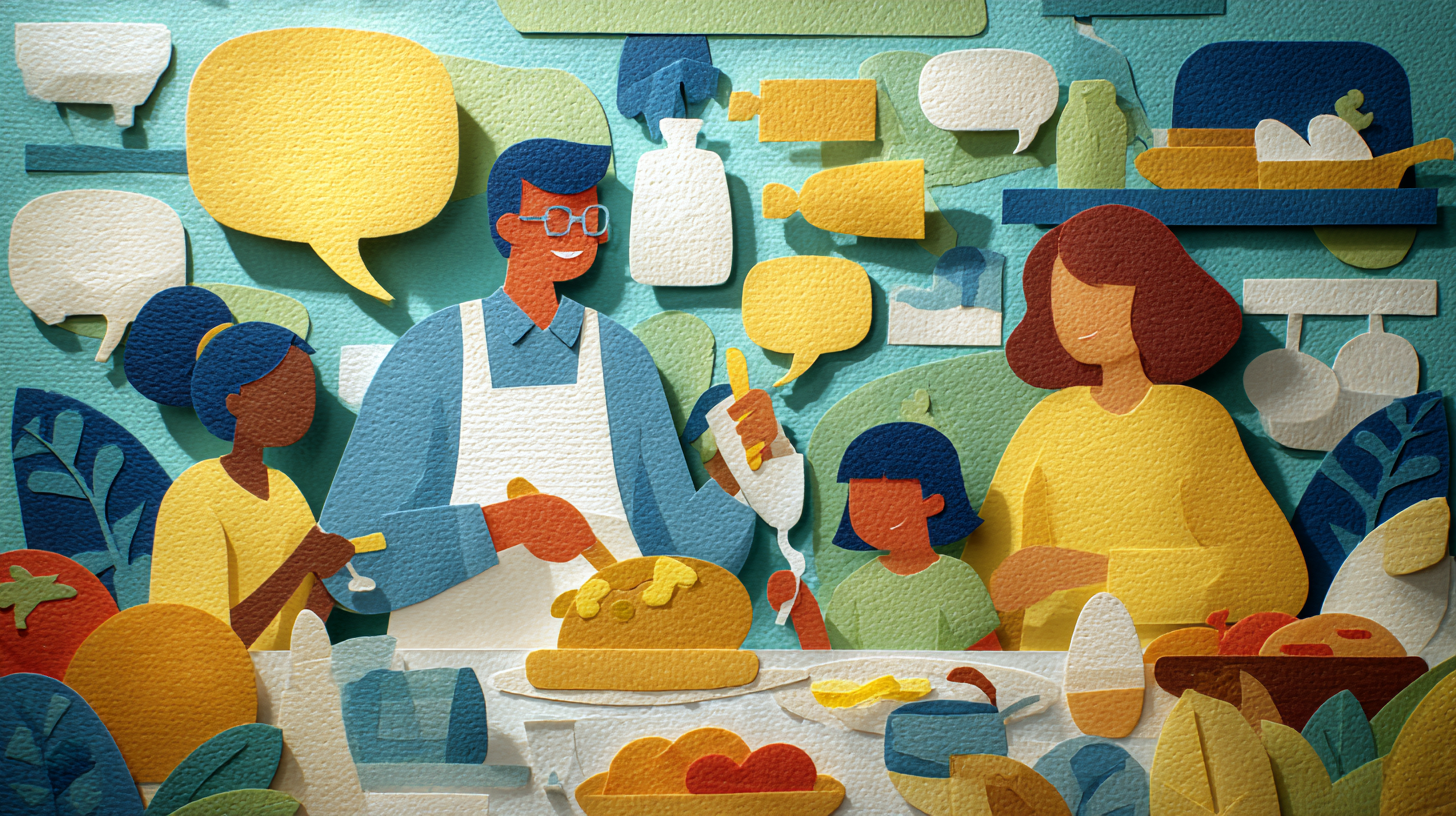 Diverse family enjoying relaxed mealtime together without pressure or stress