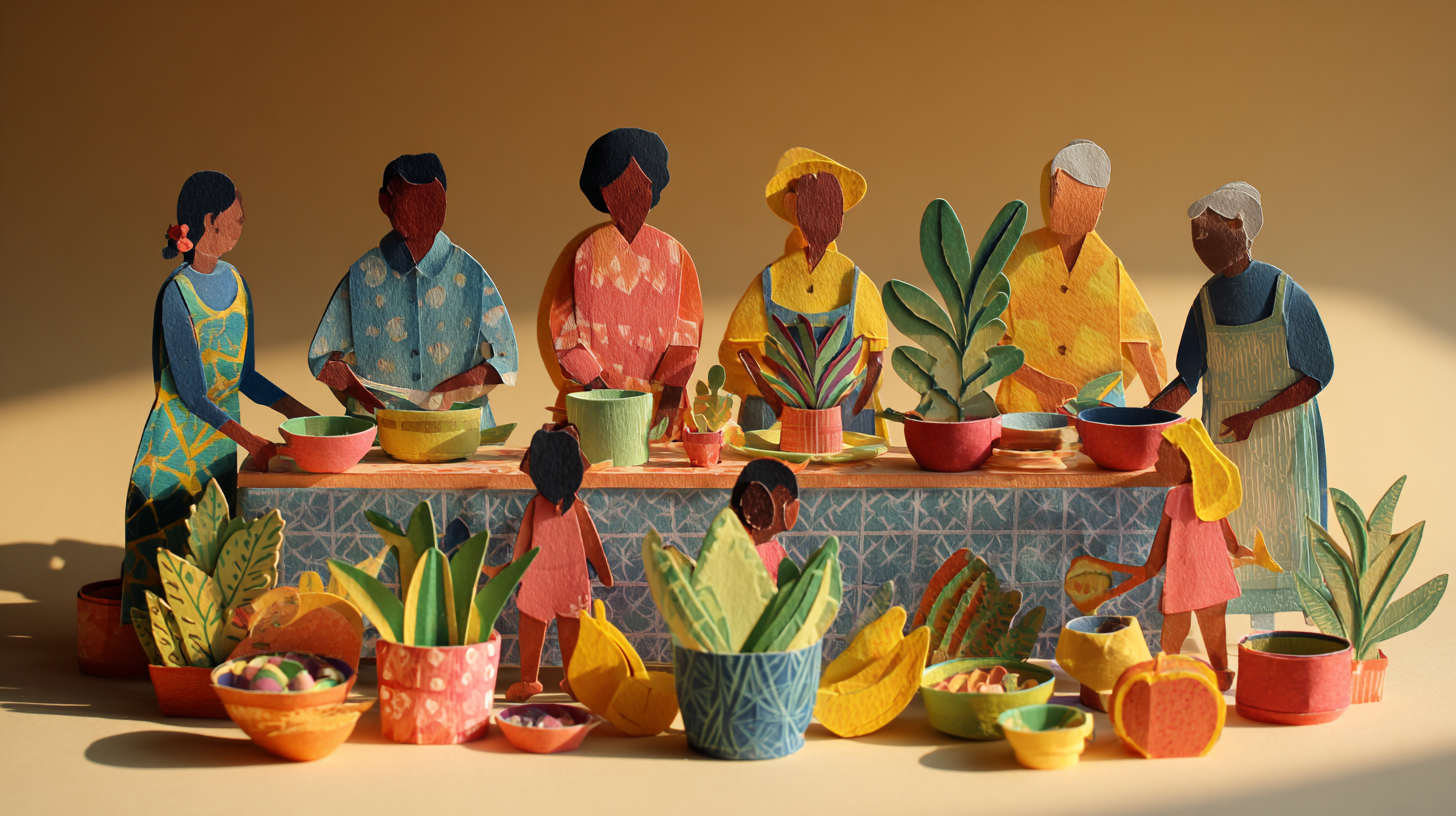 Multi-generational family cooking together creating lasting food memories and traditions