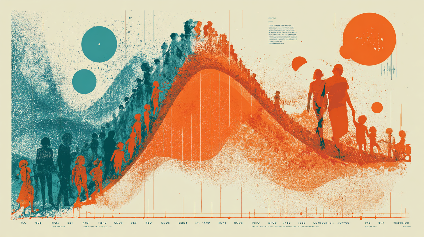 Timeline chart showing environmental influence decreasing with child's age while genetic factors increase
