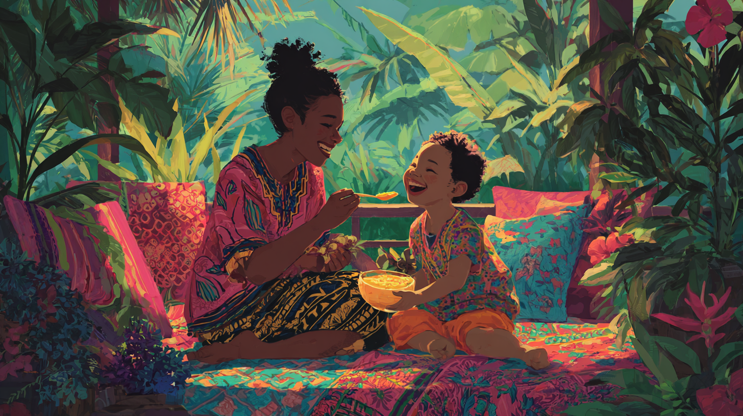 Parent and baby sharing moment of connection and resilience beyond feeding struggles