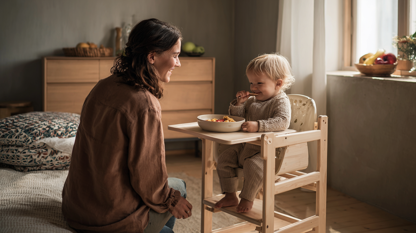 Baby eating a meal comfortably across co-parenting households