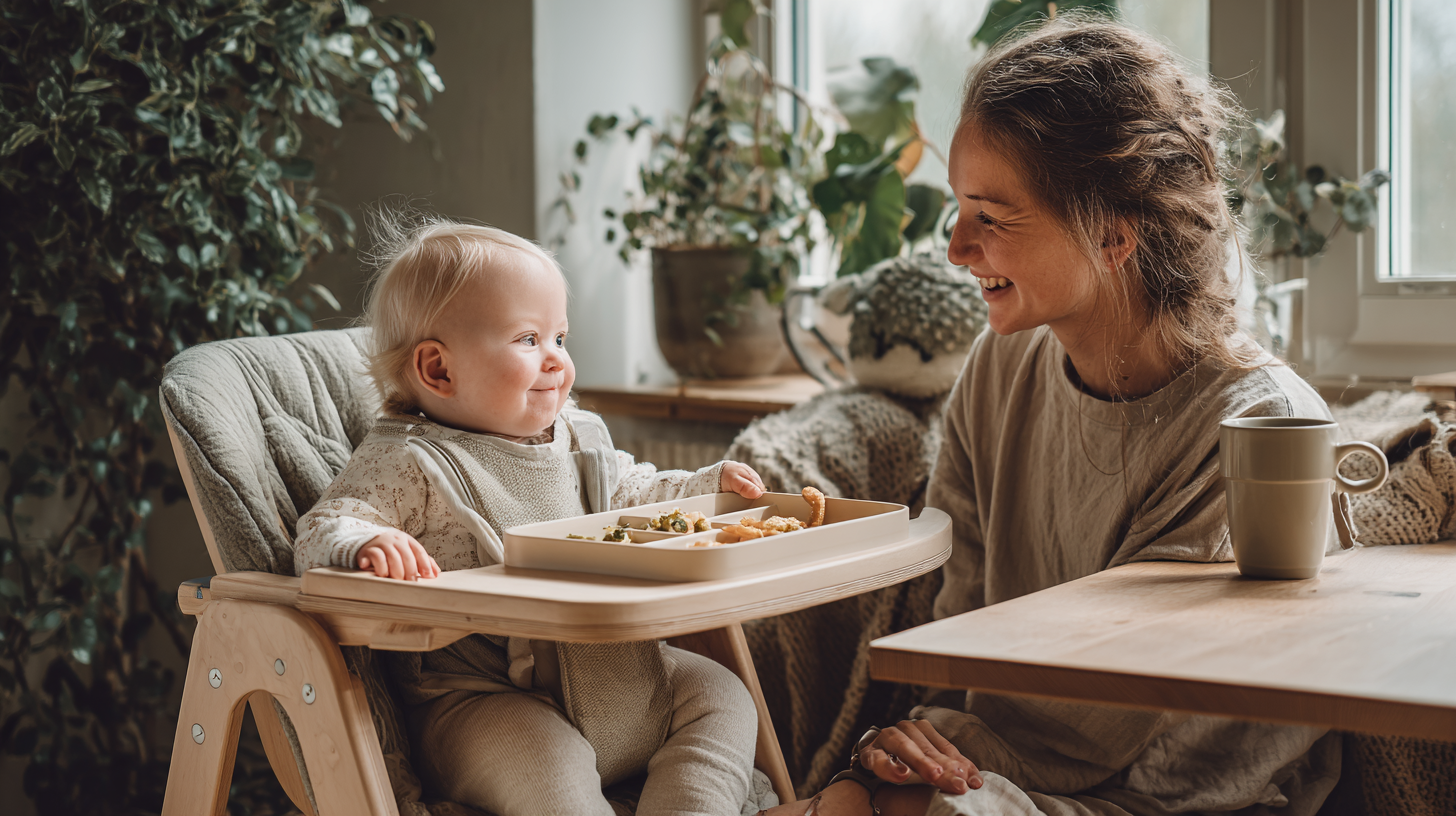 Parent holding baby at mealtime, seeking peace around feeding