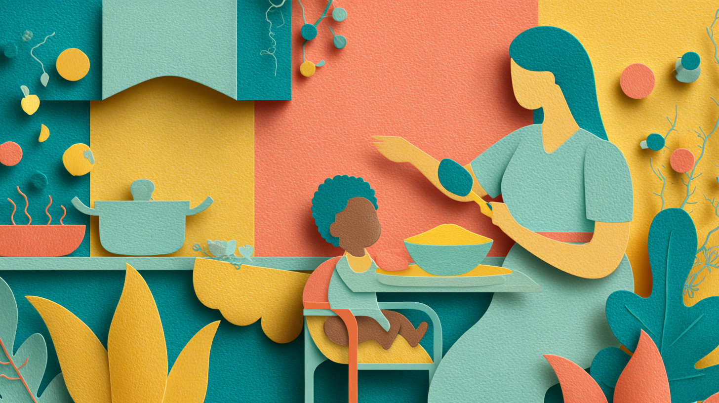 Parent serving homemade Caribbean-inspired baby food to a smiling child