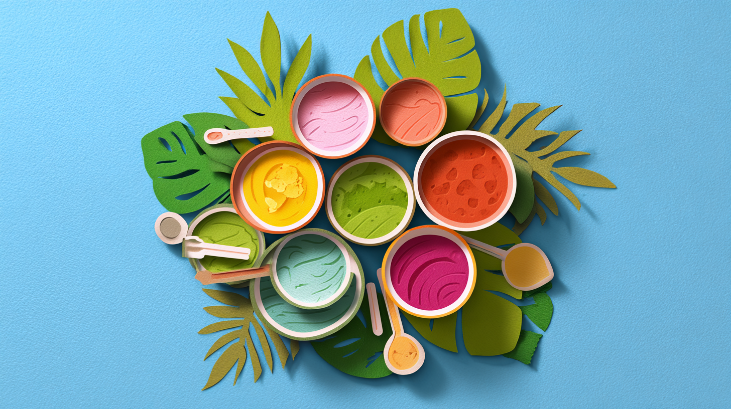 Colorful homemade baby food bowls inspired by Caribbean flavors