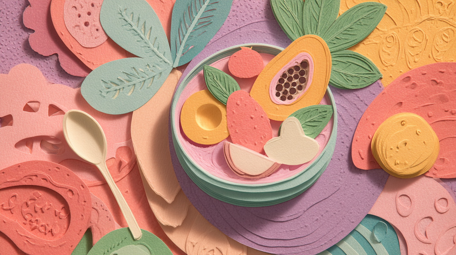 Caribbean-inspired baby food bowl with colorful ingredients