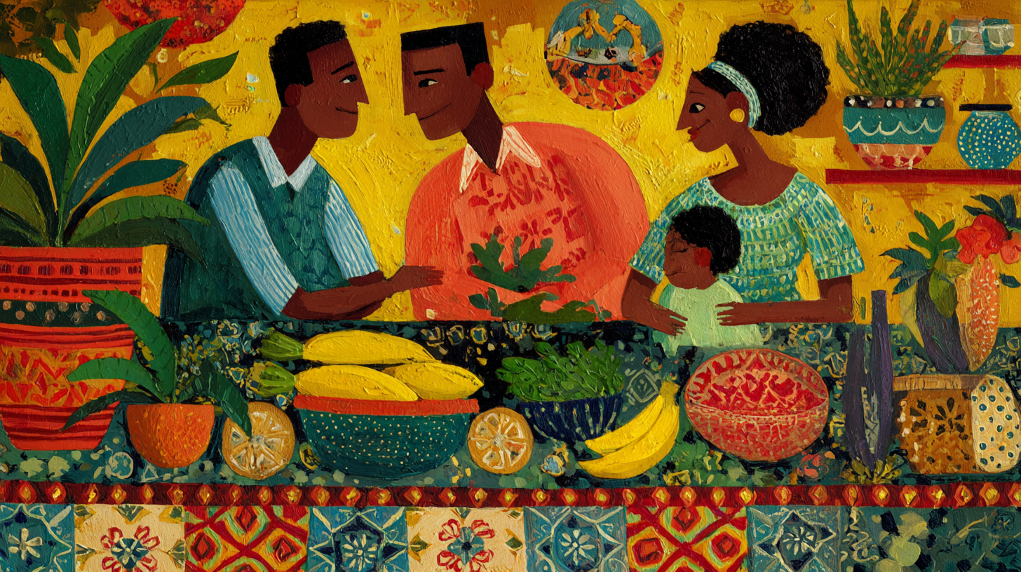 Diverse parents confidently preparing nutritious baby meals with cultural foods