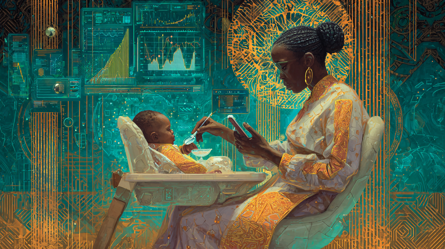 Gen Z parent confidently feeding baby using evidence-based flexible methods