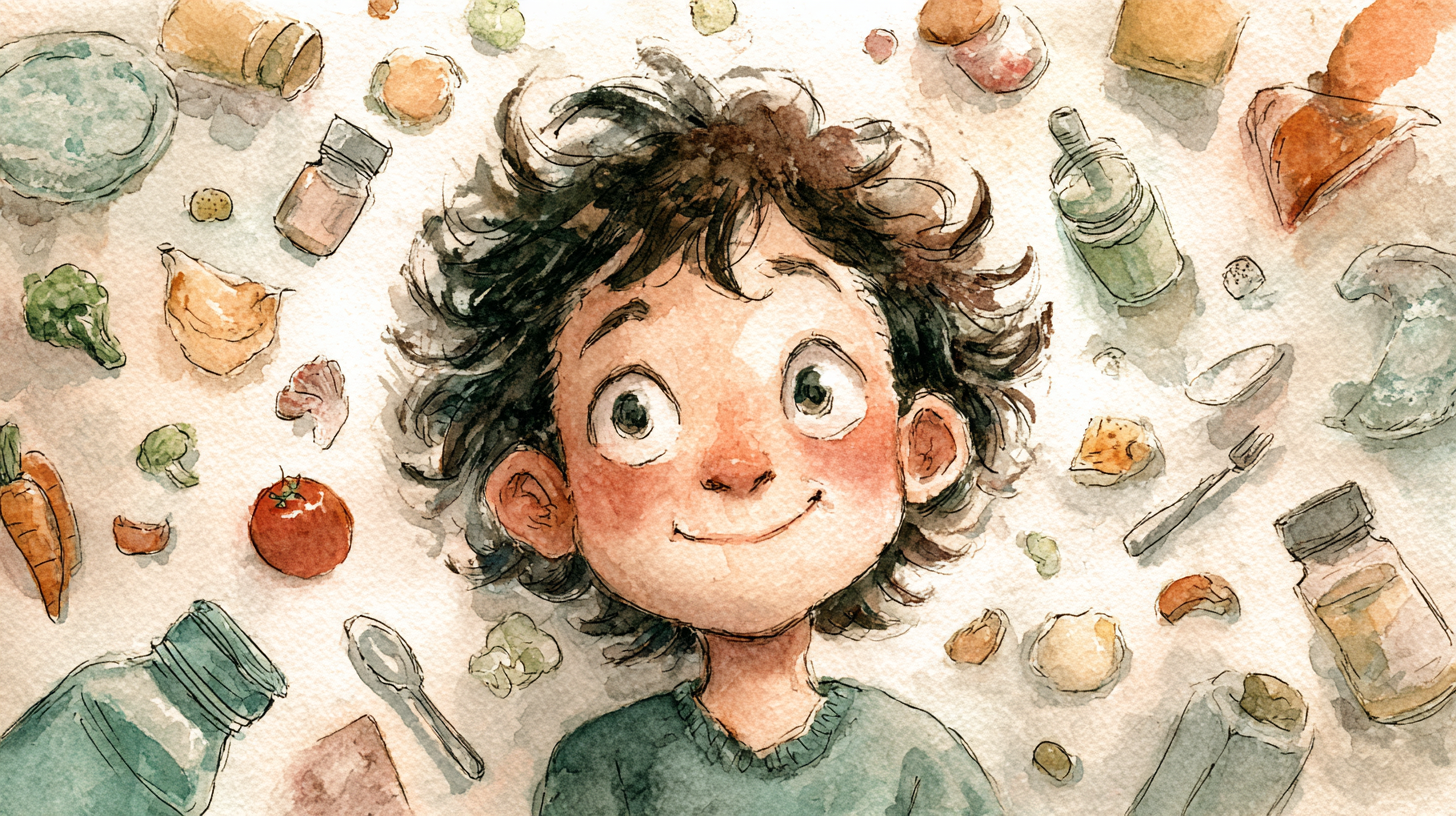 Happy, healthy child enjoying a simple meal, embodying the truth that kids thrive without perfect feeding