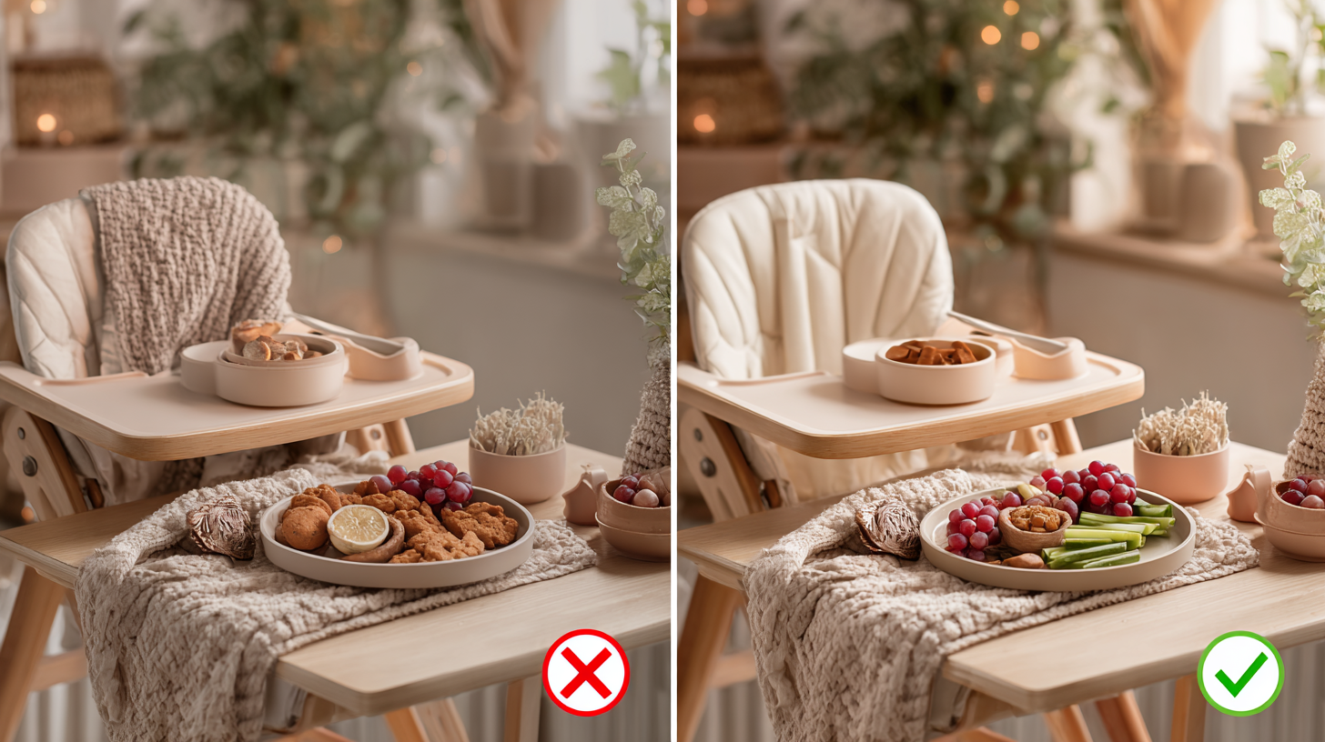 Common finger food safety mistakes and proper preparation demonstrations for parents introducing solids to babies