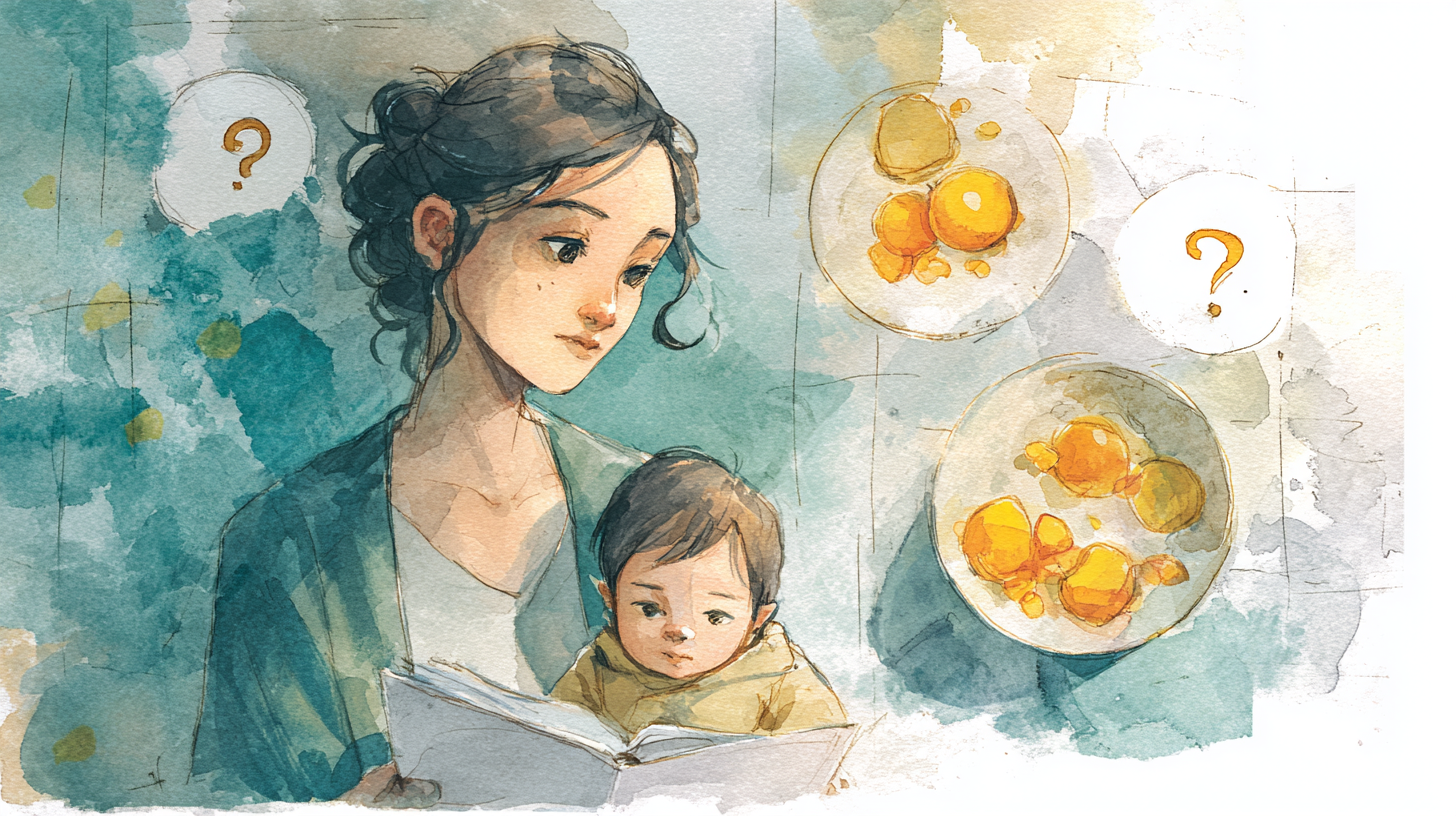 Parent checking baby for food allergy symptoms and documenting reactions