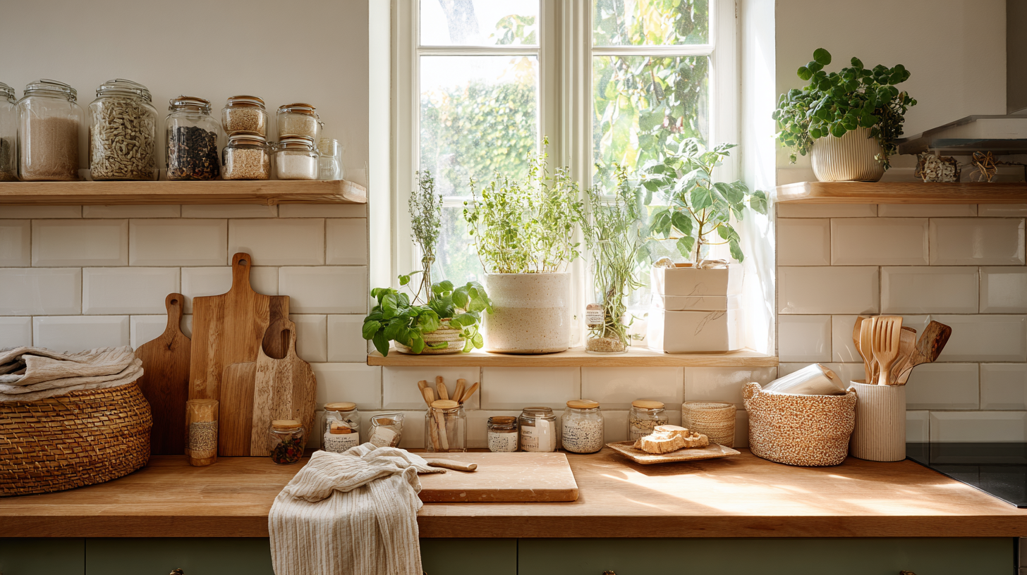 Organized allergy-safe kitchen with labeled containers and separated cooking areas