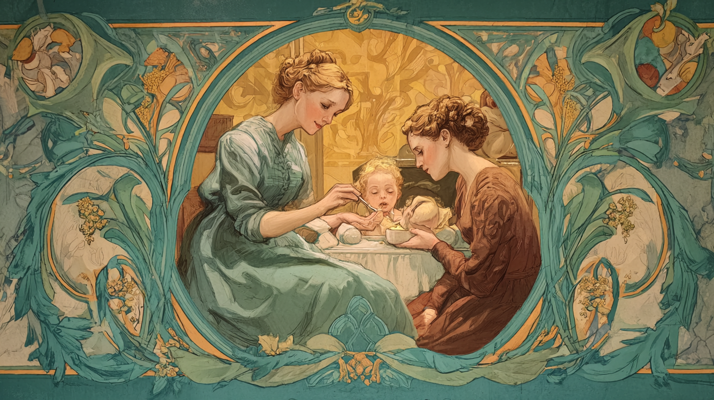 Occupational therapist demonstrating feeding techniques to parent with baby using specialized tools