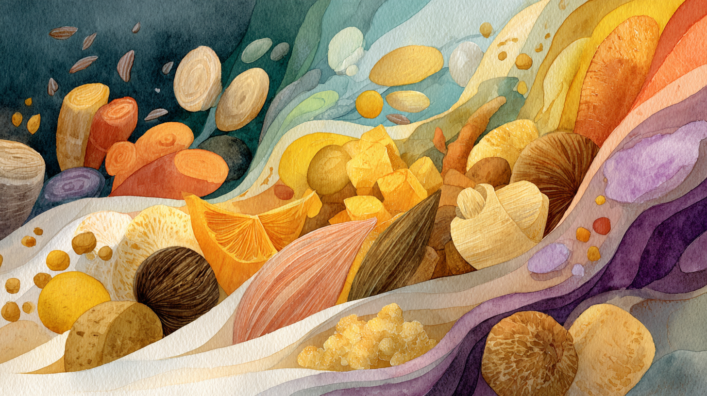 Variety of different textured foods showing sensory feeding strategies for babies with texture sensitivities